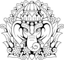 elefante indio dios ganesha vector