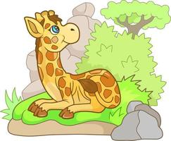 cute cartoon giraffe vector