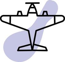 Modern airplane, illustration, vector, on a white background. vector