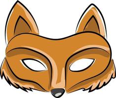 Fox mask, illustration, vector on white background.