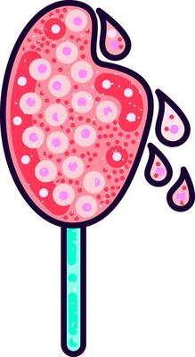 Ice cream melting, illustration, vector on white background.