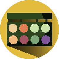 Paleta de sombras de ojos de colores, ilustración, vector, sobre un fondo blanco. vector