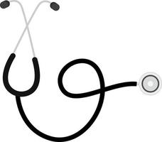 Black stethoscope ,illustration, vector on white background.