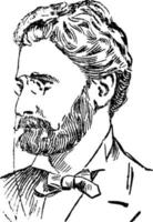 joseph pulitzer, ilustración de la vendimia vector