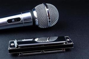 Microphone and harmonica photo