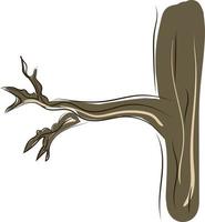 Tree branch, illustration, vector on white background.