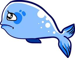 Blue fish, illustration, vector on white background.