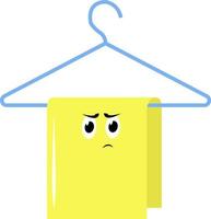 Yellow towel, illustration, vector on white background.