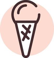 Ice cream in cone, illustration, vector, on a white background. vector