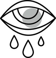 Crying eye, illustration, vector on a white background.