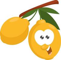 Smiling lemon, illustration, vector on white background