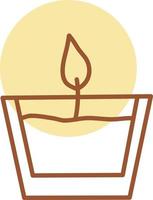 Candle in decorative glass, illustration, vector on a white background.