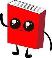 Cute red book, illustration, vector on white background.