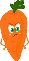 Angry carrot, illustration, vector on white background.