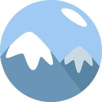 Snowy mountains, illustration, vector on a white background.