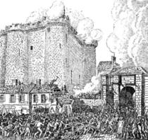 The Storming of the Bastille, vintage illustration. vector