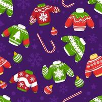 Christmas Ugly Sweater Seamless Pattern vector