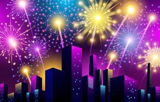 New Year Fireworks Background vector