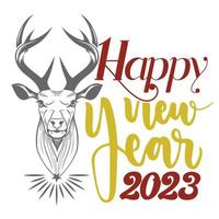 Bundle festive happy new year 2023 vector