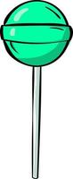 Green lollipop, illustration, vector on white background.