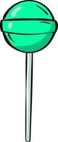 Green lollipop, illustration, vector on white background.