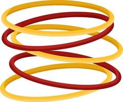 Red and yellow bangles, illustration, vector on white background