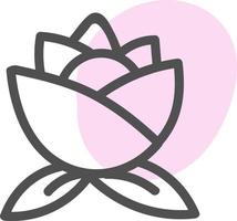 Flor rosa con pétalos de púas, ilustración, vector sobre fondo blanco.