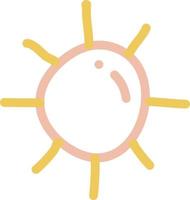 Colorful Cute Doodle Sun Vector Illustration