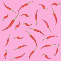 Seamless pattern with red hot chili pepper. Vector illustration of chili pepper