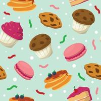 Seamless Pattern Dessert Background vector