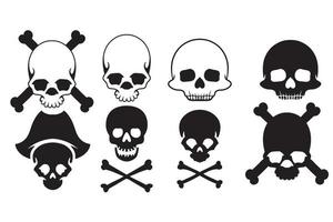 set of skull collection vector