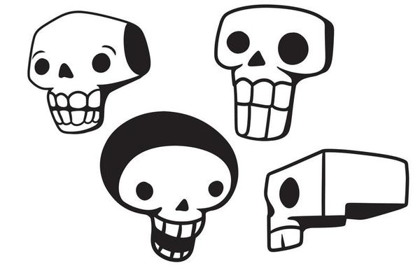 set of skull vector halloween