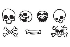 conjunto de vectores de ilustración de cráneo