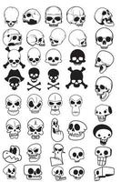 set of skull collection vector