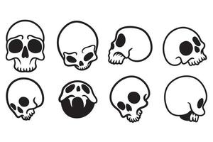 conjunto de vectores de ilustración de cráneo