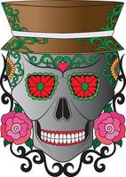 Art skull day of the dead. Hand drawing and make graphic vector. vector