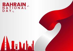 Bahrain National Day illustration with flag background vector