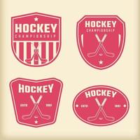 Hockey logo template design set vector