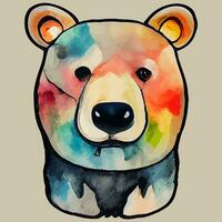 illustration vector graphic of cute bear on water color style good for print on greeting card, poster, t-shirt or kid product design