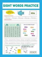 Sight Words Practice Worksheet vector