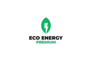 Ilustración de vector de diseño de logotipo de energía ecológica plana