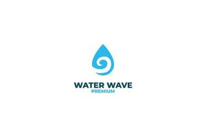 Flat water drop wave logo design vector illustration