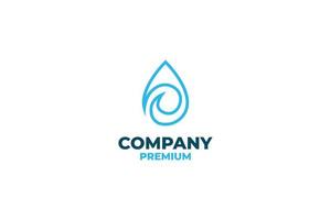 Flat water drop wave logo design vector illustration