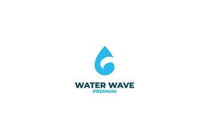 Flat water drop wave logo design vector illustration