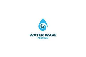 Flat water drop wave logo design vector illustration