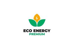 Ilustración de vector de diseño de logotipo de energía ecológica plana