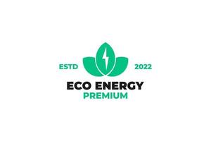 Ilustración de vector de diseño de logotipo de energía ecológica plana