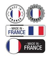 Set of Made in France labels, logo, France flag, France Product Emblem