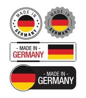 Set of Made in Germany labels, logo, Germany flag, Germany Product Emblem
