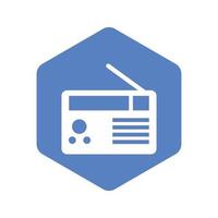 icono de contorno plano de radio aislado vector